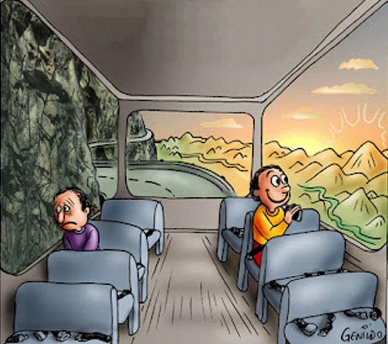 dos personas en un autobus two guys on a bus